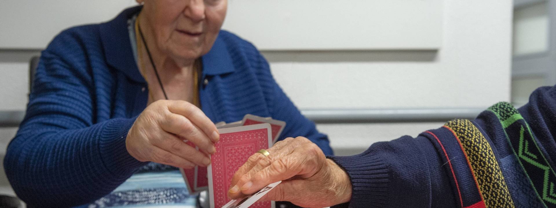 Oud Geleen - samen kaarten close up